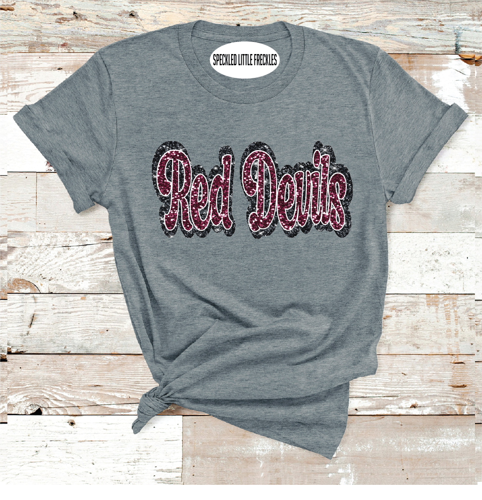 2025 RANKIN RED DEVILS FAUX GLITTER (DARK GRAY)