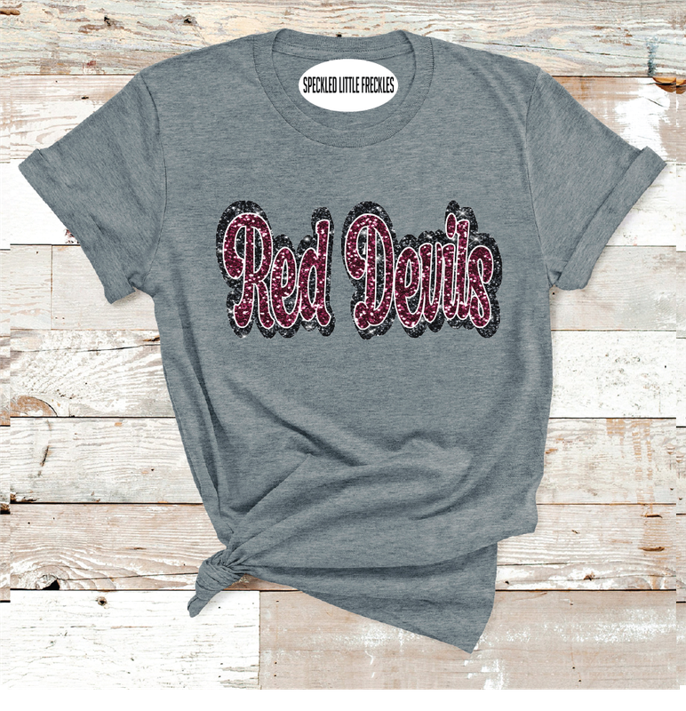 2025 RANKIN RED DEVILS FAUX GLITTER (DARK GRAY)