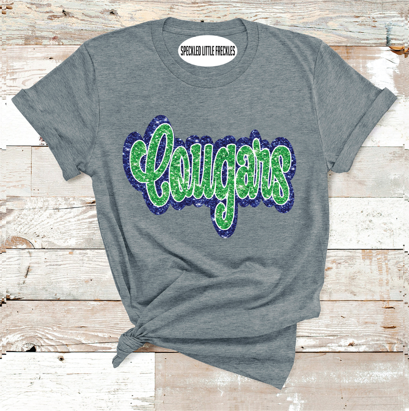 2025 COMPASS COUGARS FAUX GLITTER (DARK GRAY)