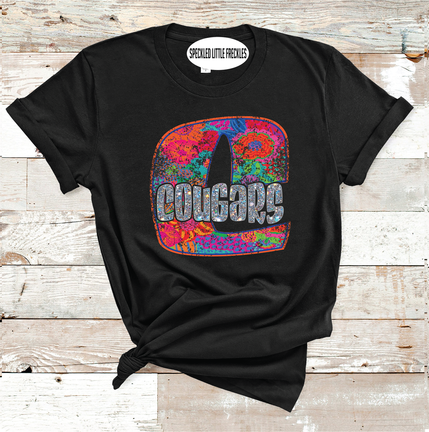2025 COMPASS COUGARS FLORAL LETTER (HEATHER BLACK)