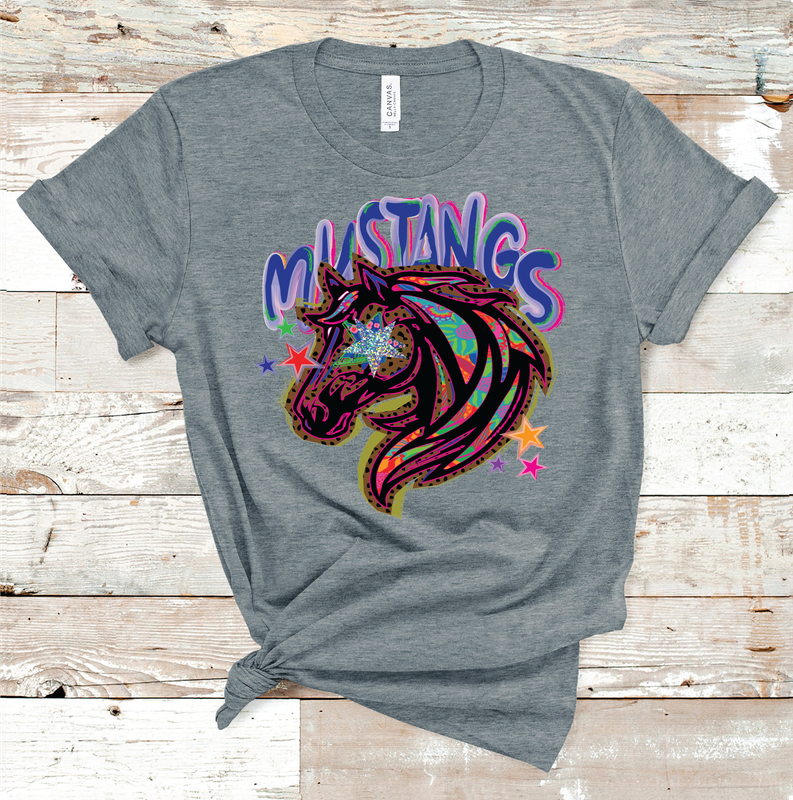 2025 MIDLAND CHRISTIAN MUSTANGS STAR EYES (DARK GRAY)