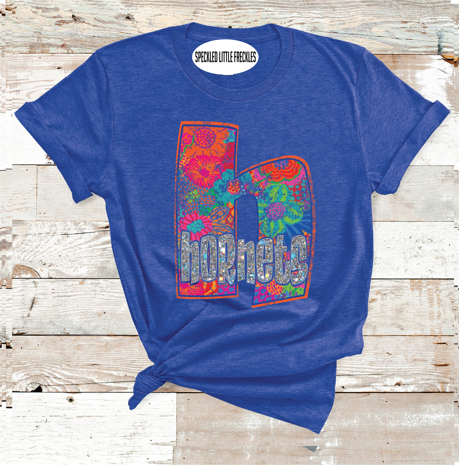 2025 HIGHLAND HORNETS FLORAL LETTER  (HEATHER BLUE)