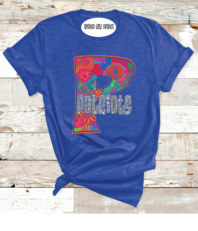 2025 VALLEY PATRIOTS FLORAL LETTER   (HEATHER BLUE)