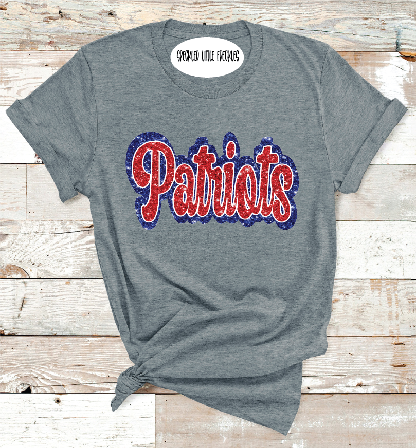 2025 VALLEY PATRIOTS FAUX GLITTER   (DARK GRAY)