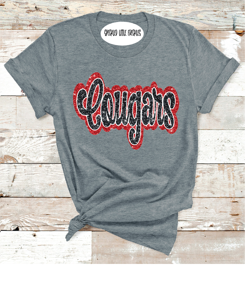 2025 CHRISTOVAL COUGARS FAUX GLITTER (DARK GRAY)