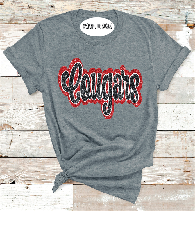 2025 CHRISTOVAL COUGARS FAUX GLITTER (DARK GRAY)