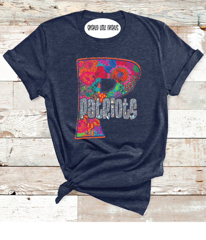 2025 LUBBOCK COOPER PATRIOTS FLORAL LETTER   (HEATHER NAVY)