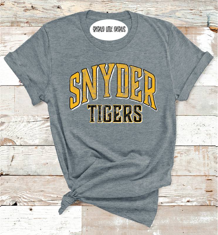 2025 SNYDER TIGERS SCHOOL COLORS  (DARK GRAY)