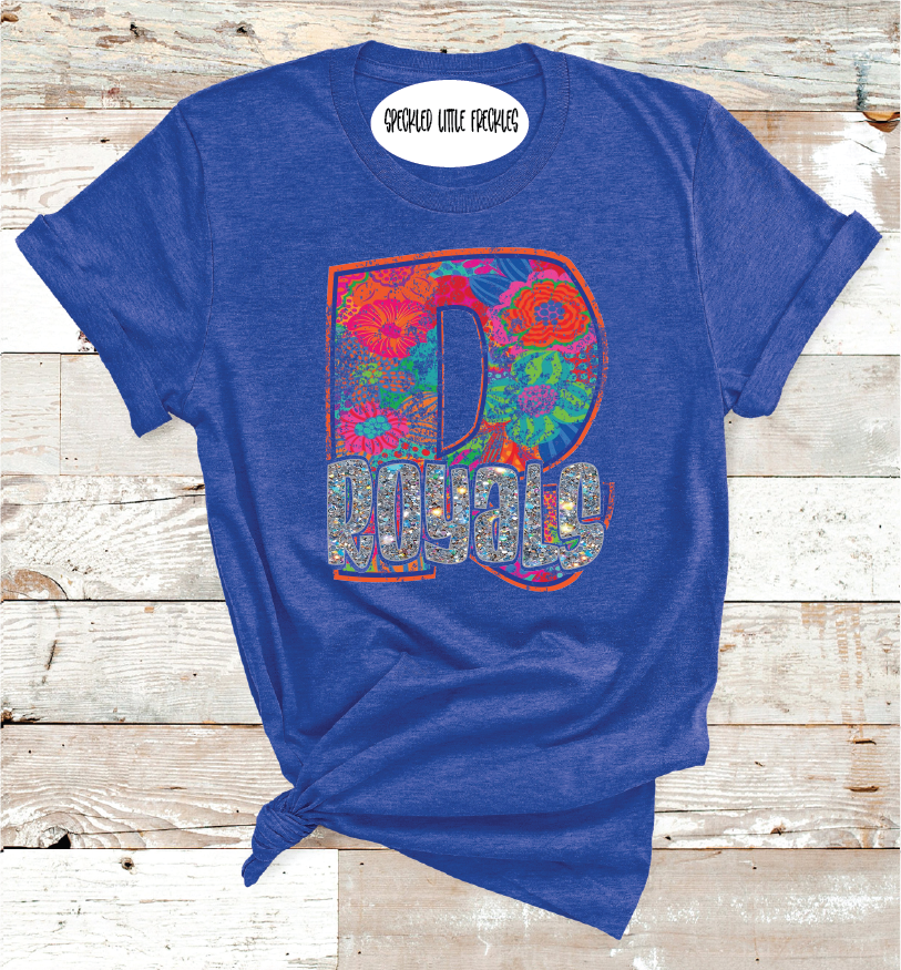 2025 RUNNELS ROYALS FLORAL LETTER  (HEATHER BLUE)