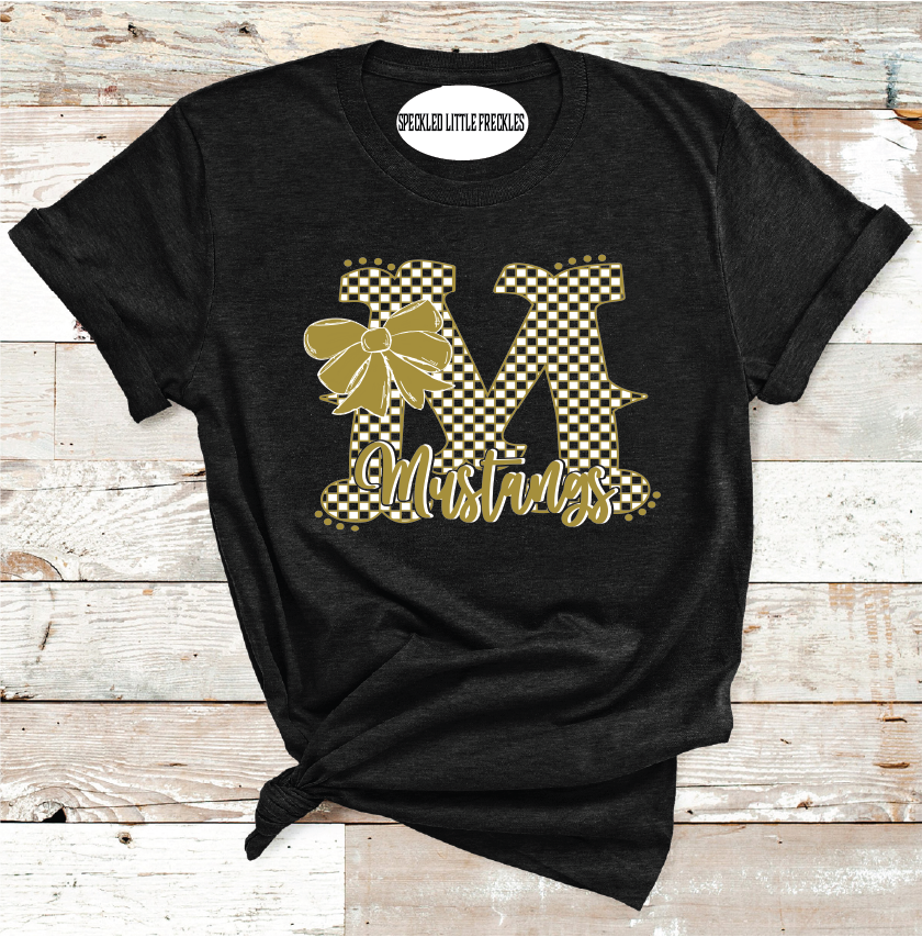 2025 ANDREWS MUSTANGS BOW LETTER  (HEATHER BLACK)