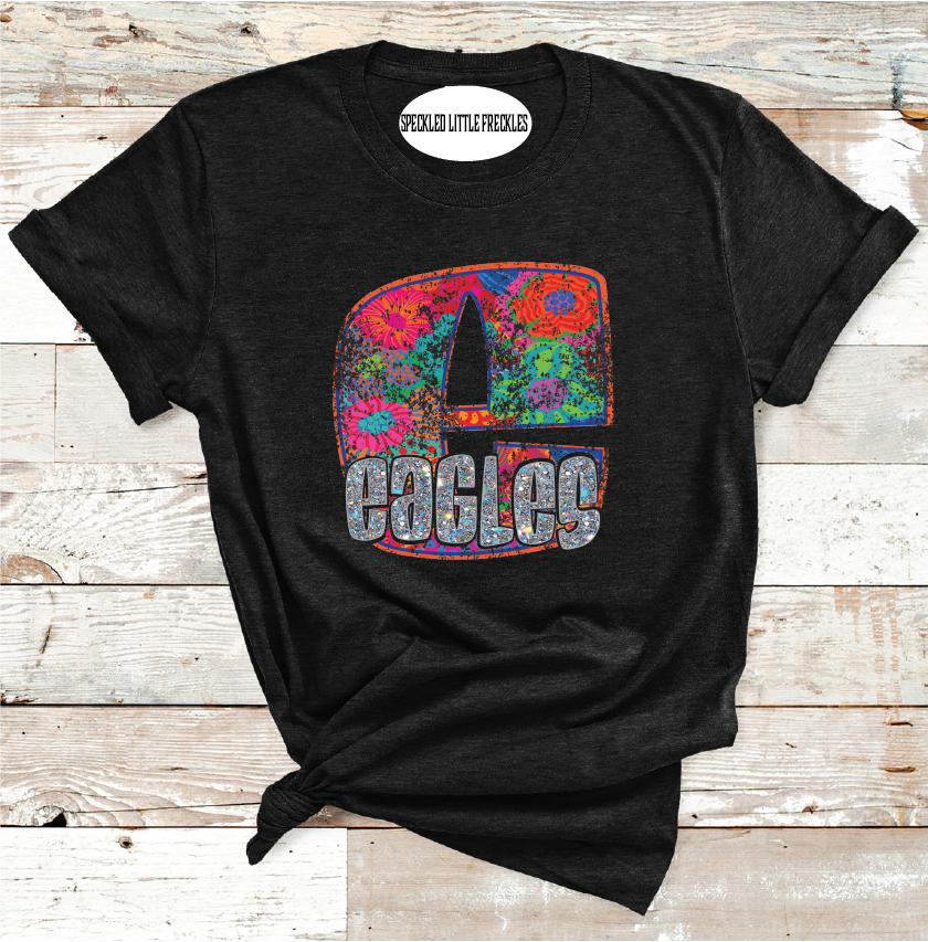 2025 PECOS EAGLES FLORAL LETTER (HEATHER BLACK)
