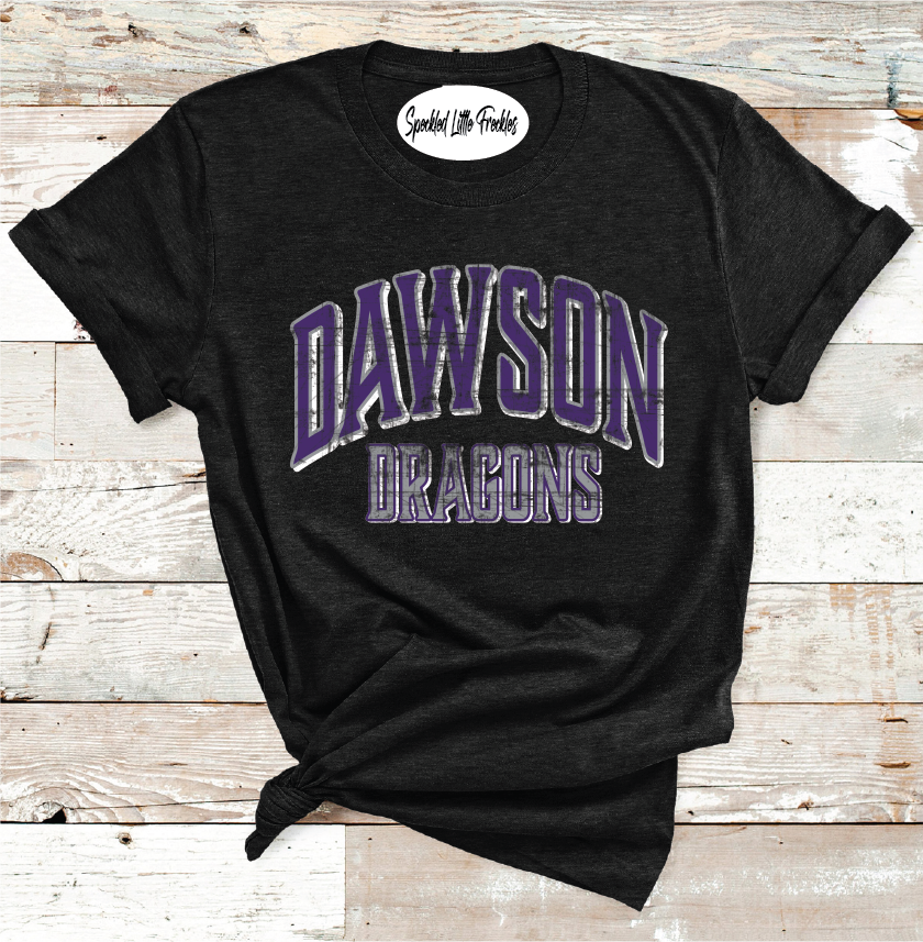 2025 DAWSON DRAGONS SCHOOL COLORS  (HEATHER BLACK)