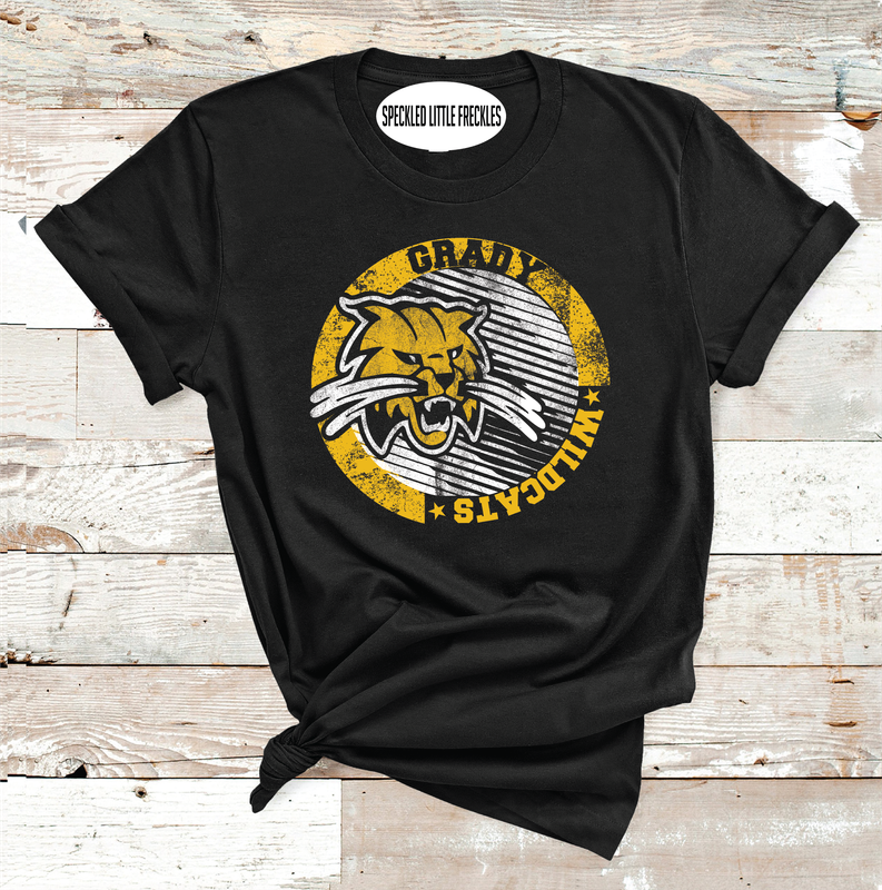 2025 GRADY WILDCATS STRIPE CIRCLE (HEATHER BLACK)