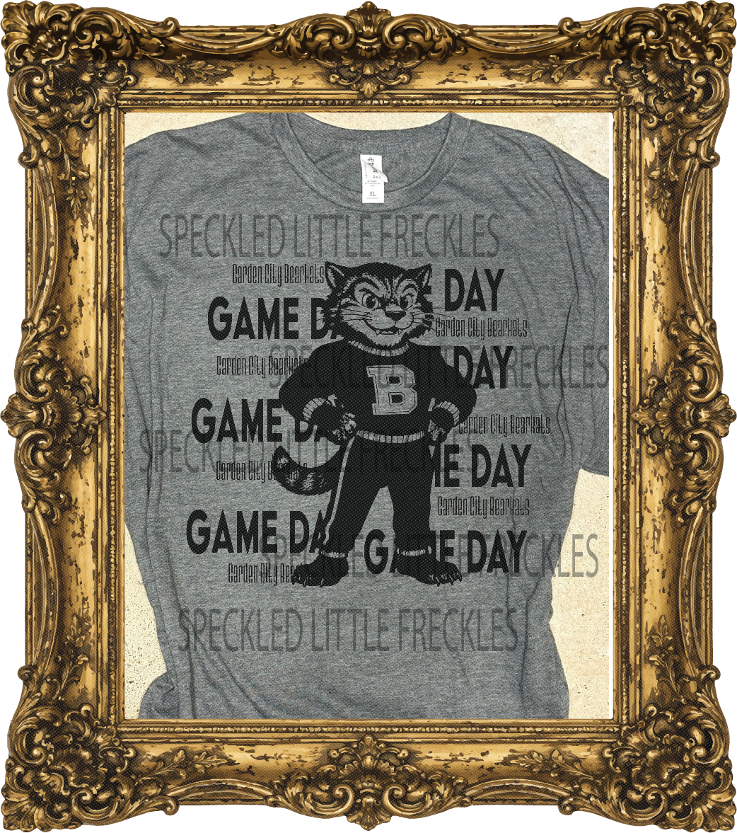 2026 GARDEN CITY BLACK MASCOT GAME DAY (DARK GRAY)