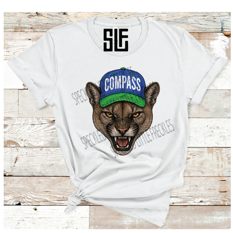2026 COMPASS COUGARS MASCOT WITH BASEBALL CAP (SILVER)