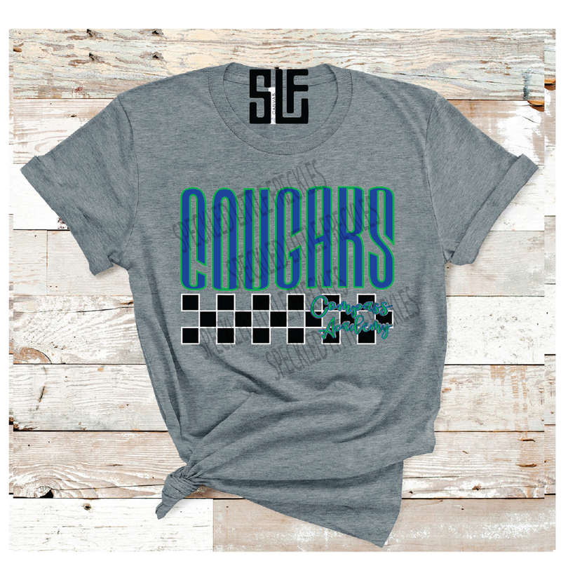 2026 COMPASS COUGARS CHECKERED MASCOT (DARK GRAY)
