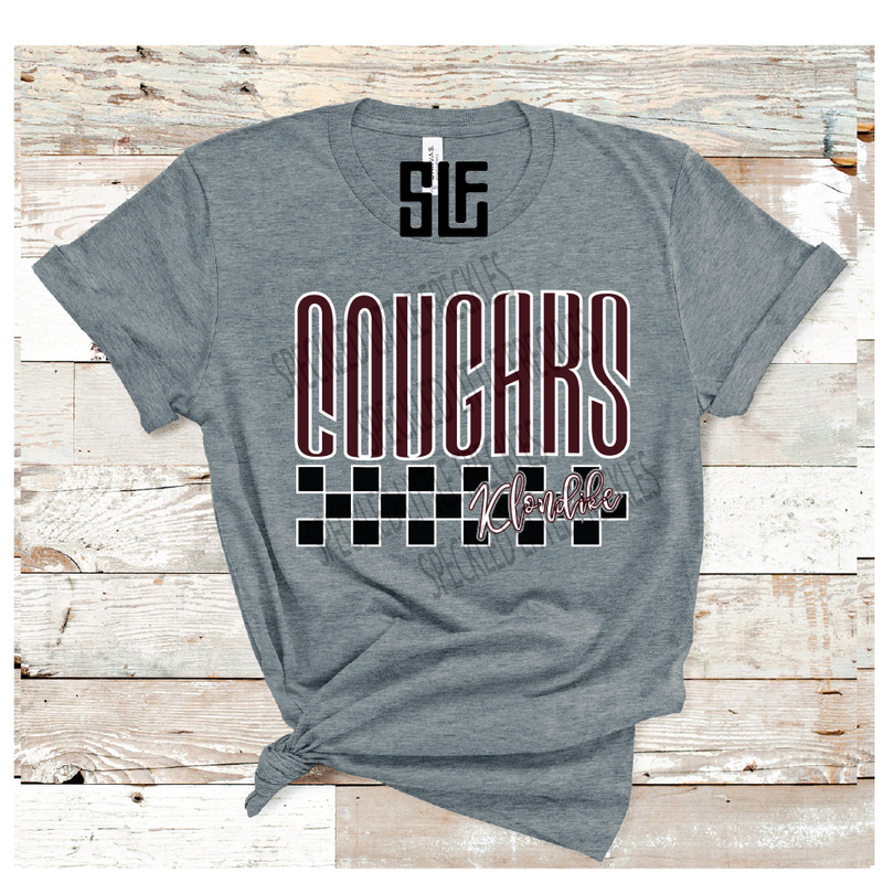 2026 KLONDIKE COUGARS CHECKERED MASCOT (DARK GRAY)