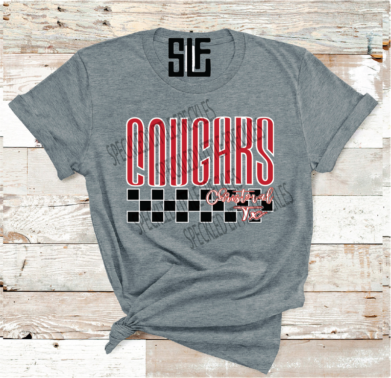 2026 CHRISTOVAL COUGARS CHECKERED MASCOT (DARK GRAY)