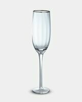 Silver Rim 7 x 7 x 26cm Champagne Flute