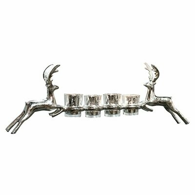 Leaping Stags Four Mercury Votive Holder