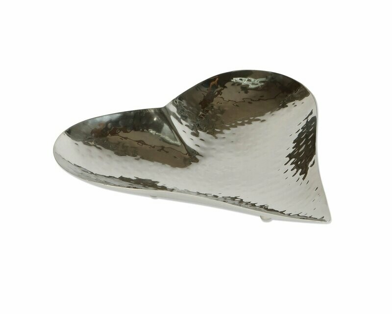 Small Champagne Hammered Heart Dish