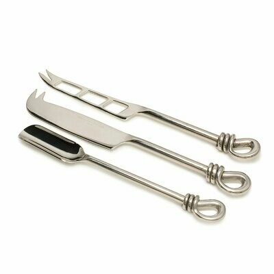 Polished Knot Traditional Cheese Knife / Soft Cheese Knife & Stilton Scoop Set