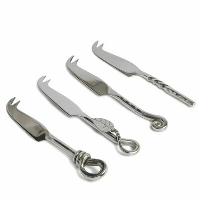Set Of Four Mini Cheese Knives With Mixed Handle Designs