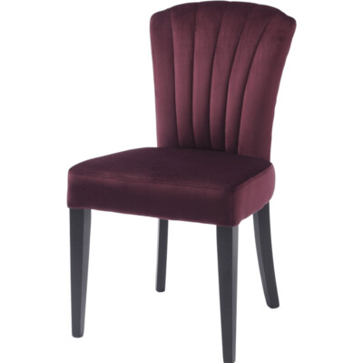 Velvet Plum Shell Upholstered Dining Chair