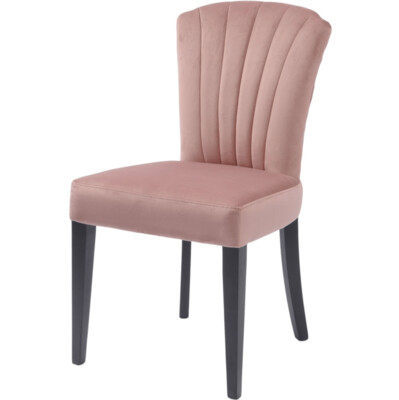 Velvet Pink Shell Upholstered Dining Chair