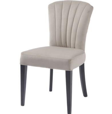 Velvet Taupe Shell Upholstered Dining Chair