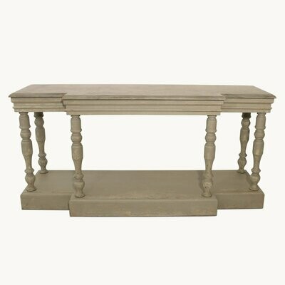 Stone Top Console Table With Grey Base