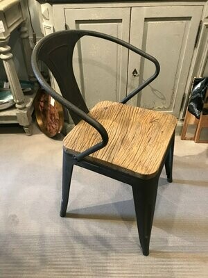 Metal Chair With Elm Seat