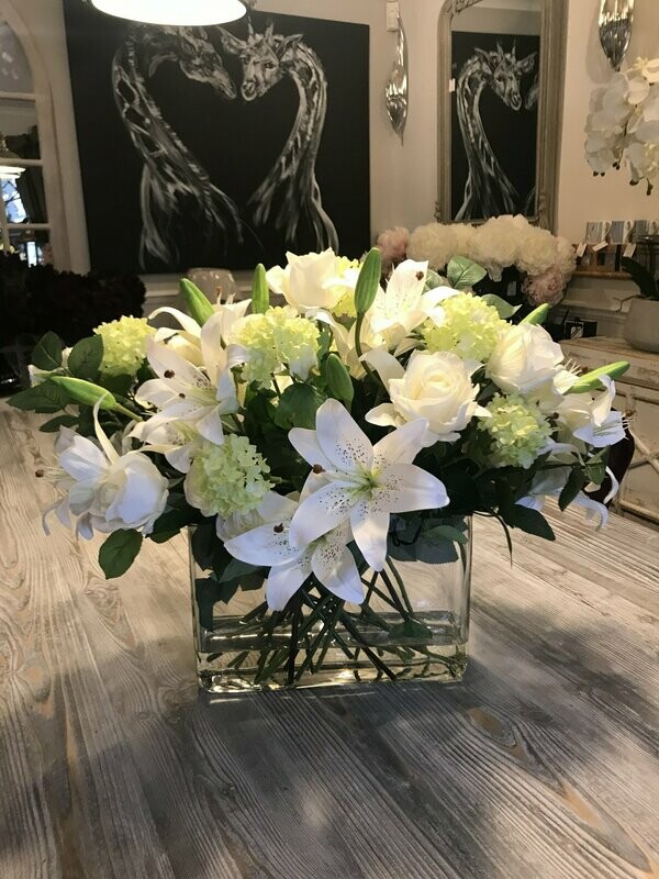 White Lily And Roses
