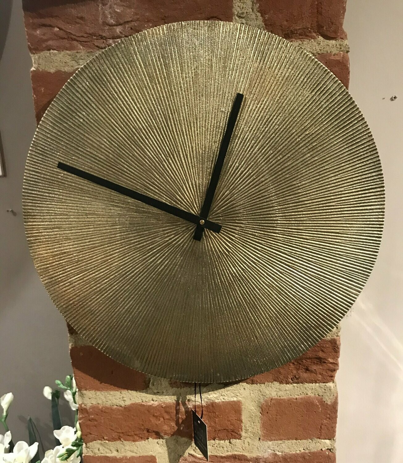 Antique Gold Starburst Aluminium Wall Clock