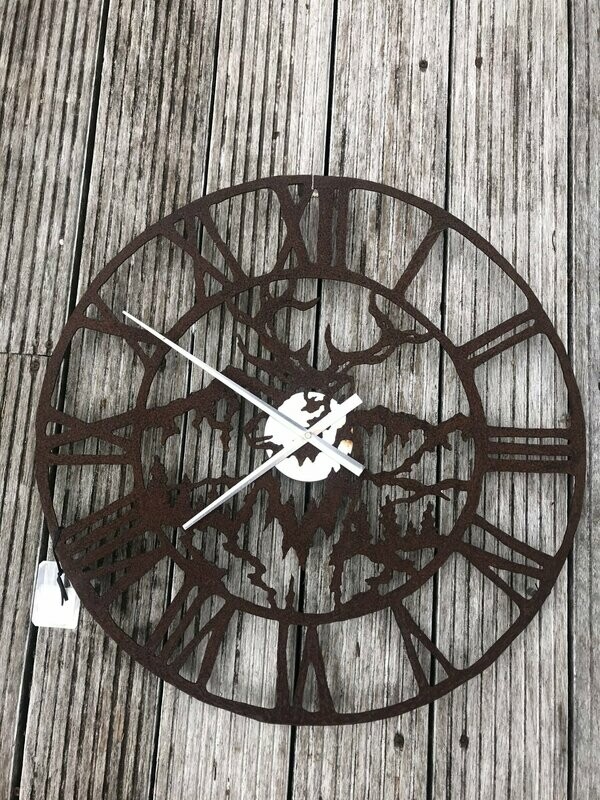 Rusted Stag Clock