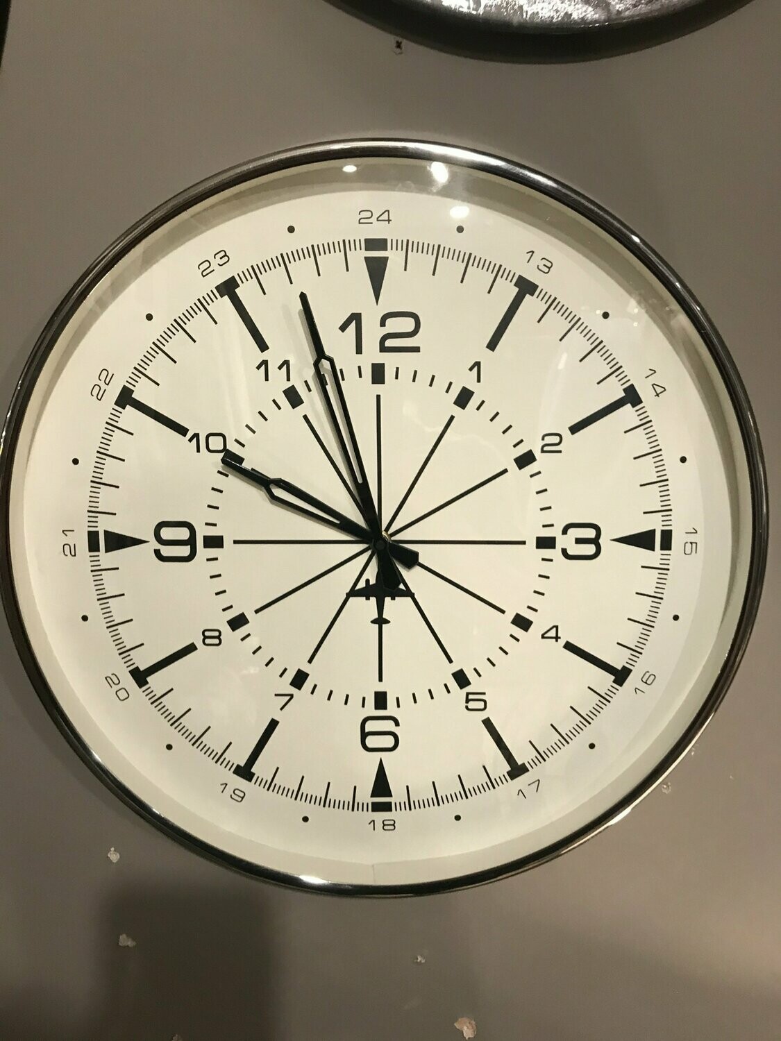 Nickel Aviator Wall Clock Small