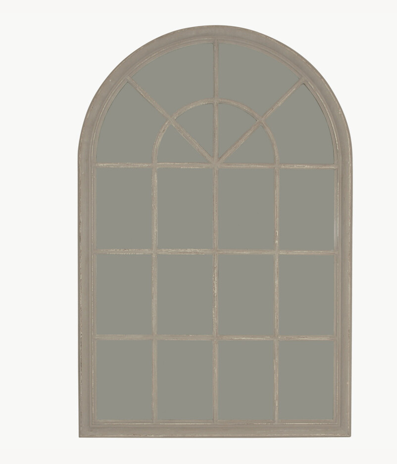 Grey Arched Window Mirror