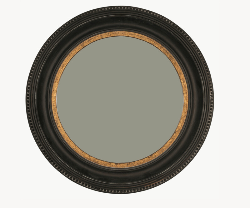 Black Round Beaded Mirror