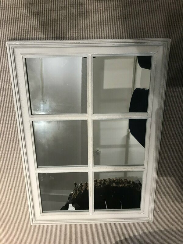 Halland 6 Pain Window Effect Mirror In Nordic Grey