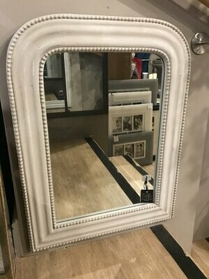 Beaded Mirror In Nordic Grey