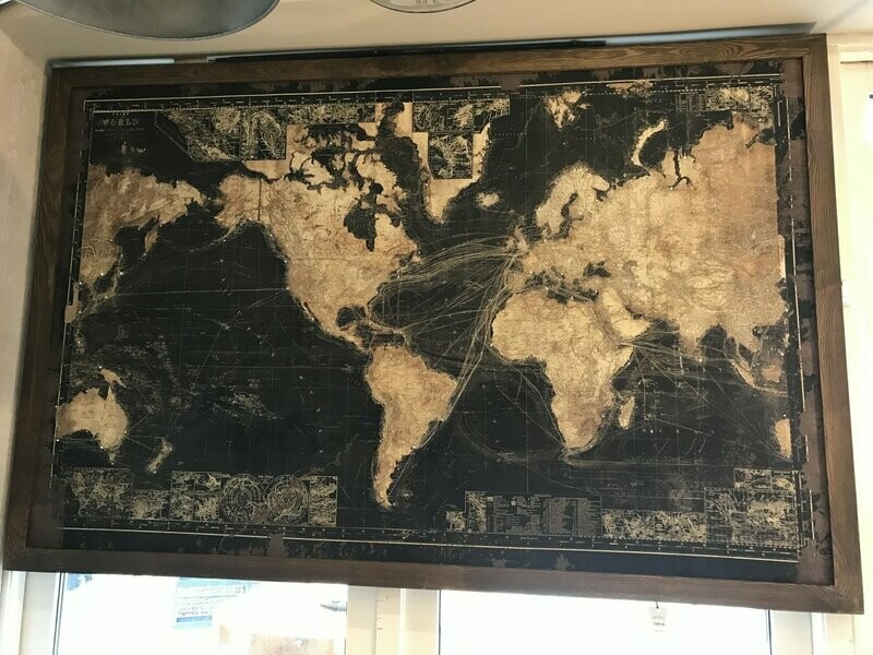 Framed Map LED Battery 175x116cm