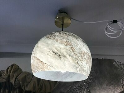 Grey Swirl Dome Glass Pendant