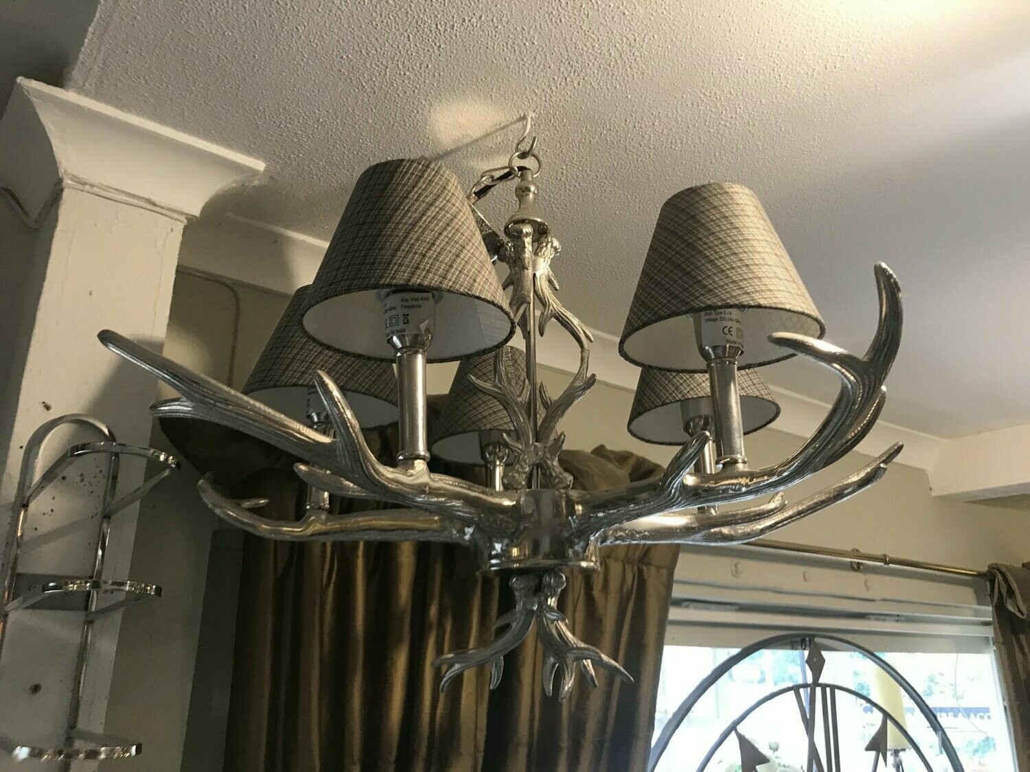 Nickel Antler Chandelier E14 40W