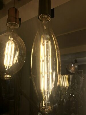 E40 Mega Bulb Singular Unit - Antique Brass Finish - Brown Twist Cable