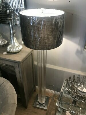 Metal Base Floor Cylinder Lamp With Shade