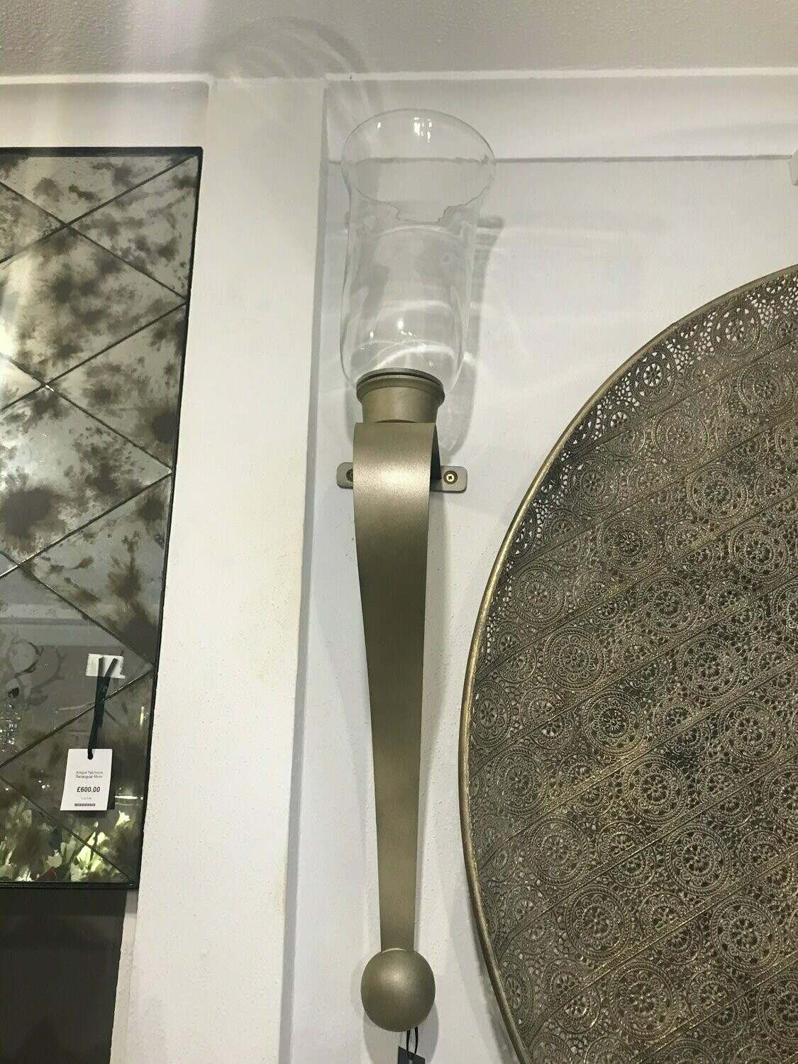 Small Painted Curved Candle Sconce