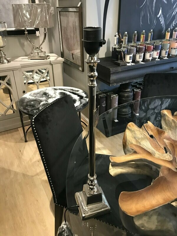 Nickel Metal Stick Table Lamp