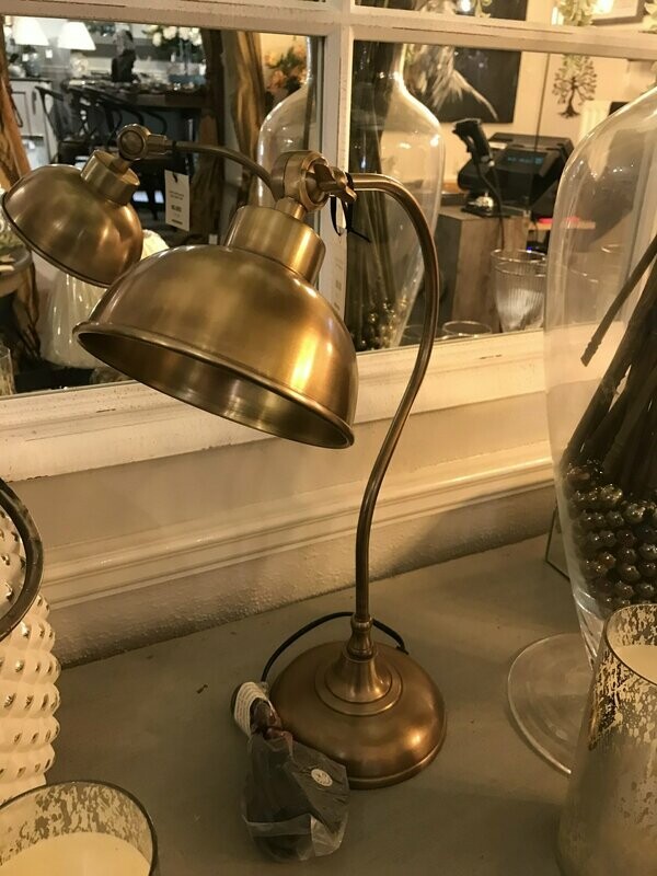 Antique Brass Metal Task Table Lamp