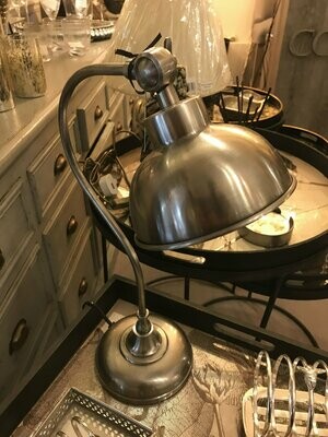 Antique Silver Metal Task Table Lamp