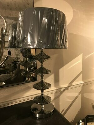 Metal And Grey Glass Table Lamp